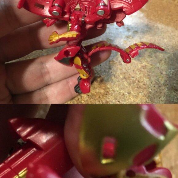 BAKUGAN TOY LOT SPINMASTER DRAGONOID INFINITY W WINGS YELLOW DRAGONOID RED PYRUS - Picture 6 of 10